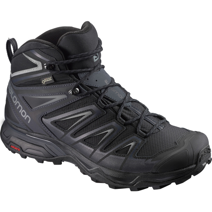 Salomon Israel X ULTRA 3 WIDE MID GTX® - Mens Hiking Shoes - Black (KXSD-95830)